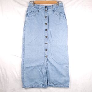 Christopher & Banks 100% Cotton Jean Skirt Button Front 10